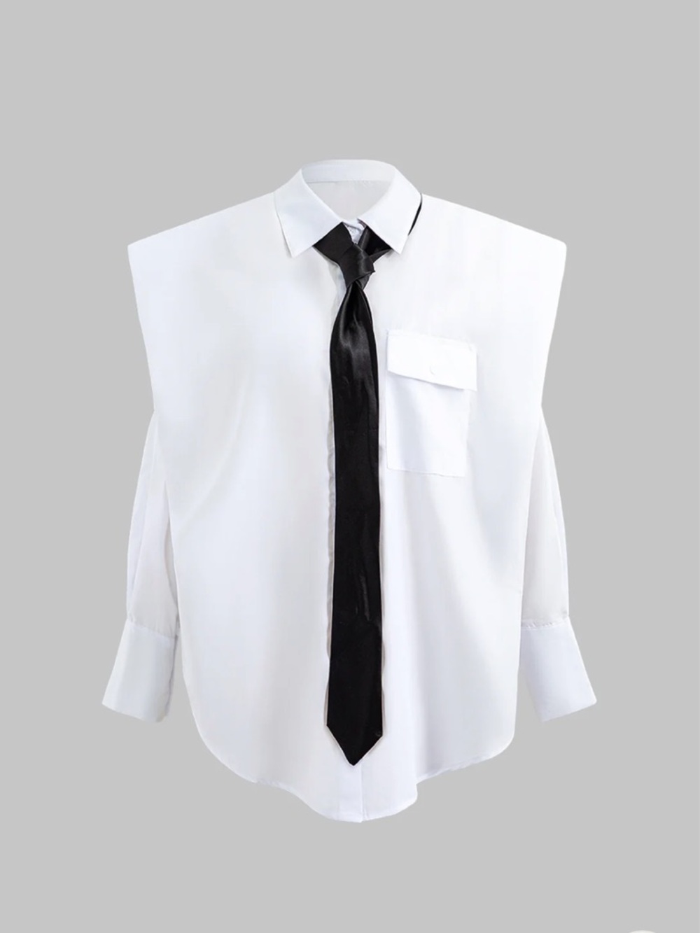 Women’s White Shirt & Tie Top Size Small